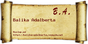 Balika Adalberta névjegykártya